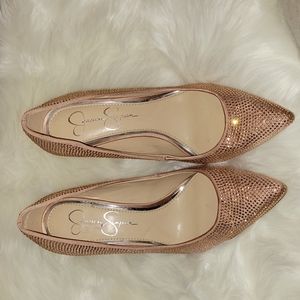 Jessica Simpson Pink Sparkle Heels  EUC